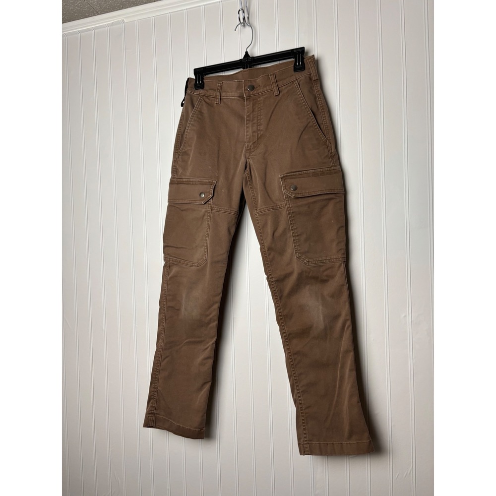 40 Grit by Duluth Trading Mens Slim Fit Cargo Pants Brown 28x30 Workwear Stretch